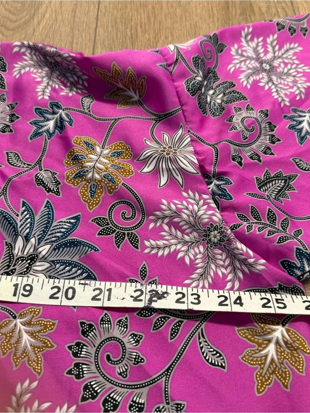 Silk Floral Kimono Robe in Bright Fuchsia, one size